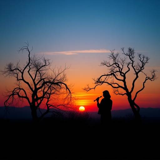 Album cover for 'Sunset Serenade' by Lila Blue, a folk musician known for her storytelling.